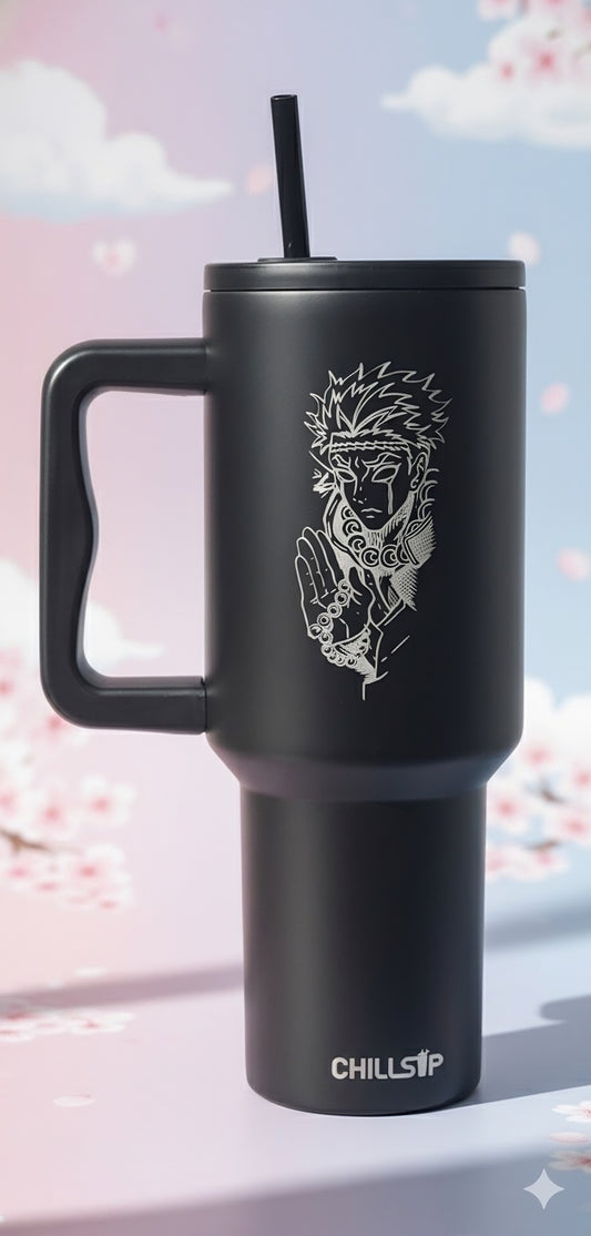 Flare 1200ml Custom Anime Engraved Insulated Tumbler with Straw , Lid & Cute Accessories - Personalized Chill Gift