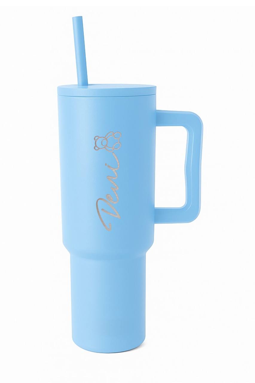 Flare 1200ml Custom Insulated Tumbler with Straw , Lid & Cute Accessories - Personalized Chill Gift