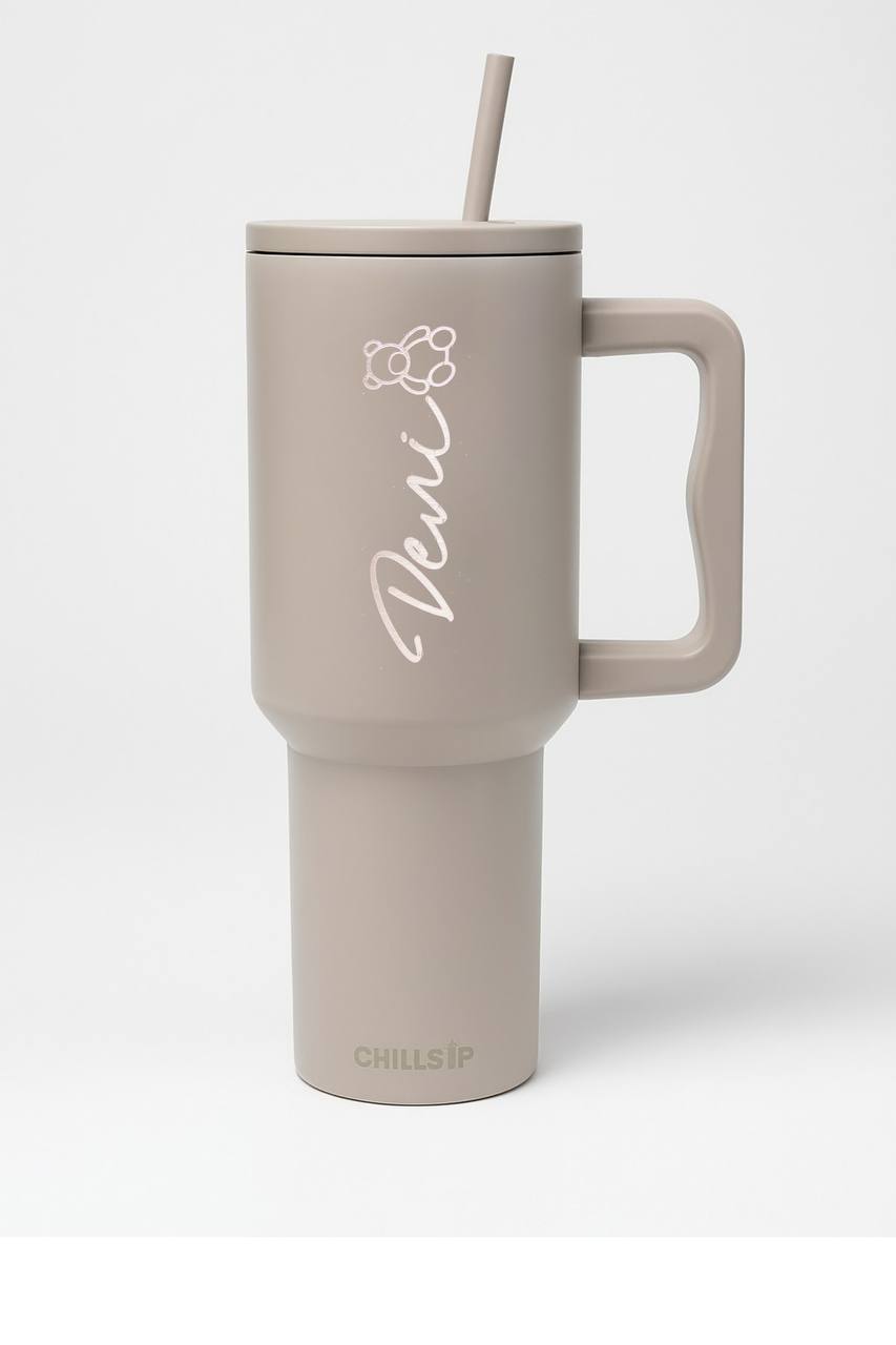 Flare 1200ml Custom Insulated Tumbler with Straw , Lid & Cute Accessories - Personalized Chill Gift