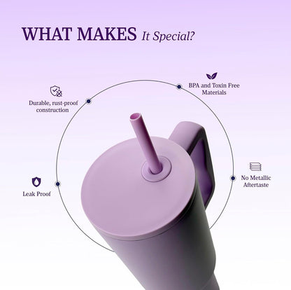 Flare 1200ml Chill-Lock Insulated Tumbler with Straw, Lid & Cute Accessories