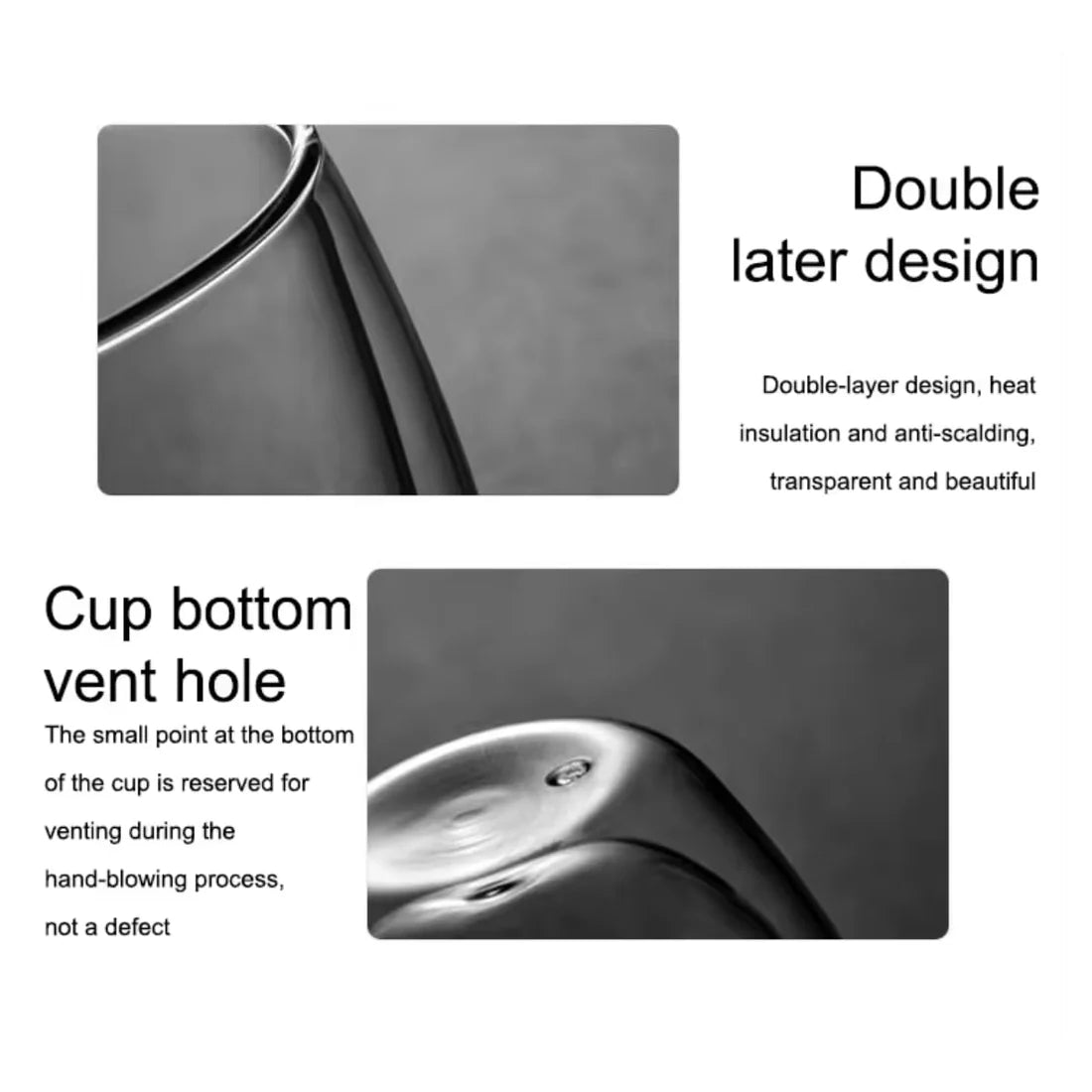 250 ml Double-Walled Clear Glass Mug | Insulated Cup for Coffee & Espresso