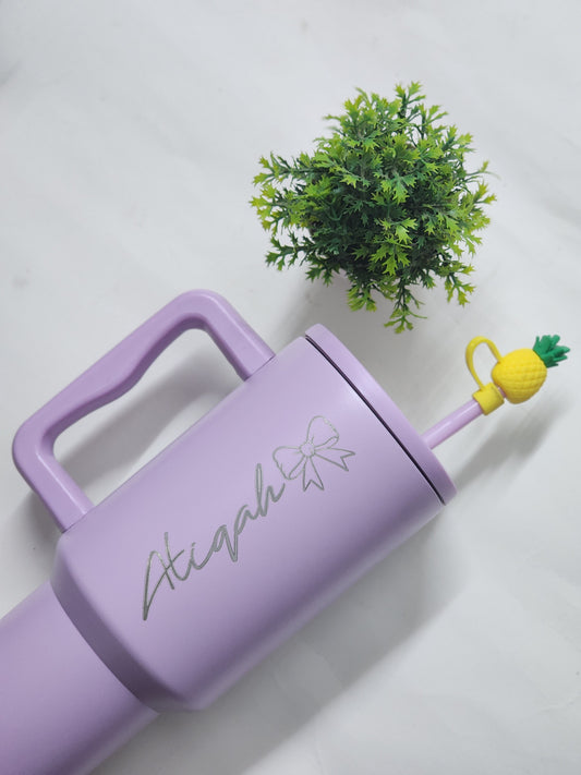 Flare 1200ml Custom  Insulated Tumbler with Straw , Lid & Cute Accessories - Personalized Chill Gift