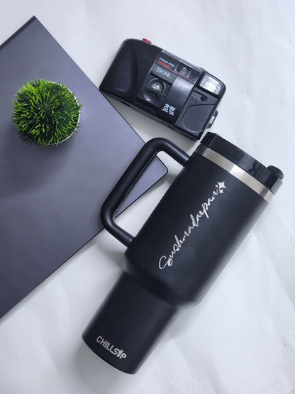 Lume — Personalized 40oz Stainless Steel Tumbler with Straw & Handle | Custom Engraving