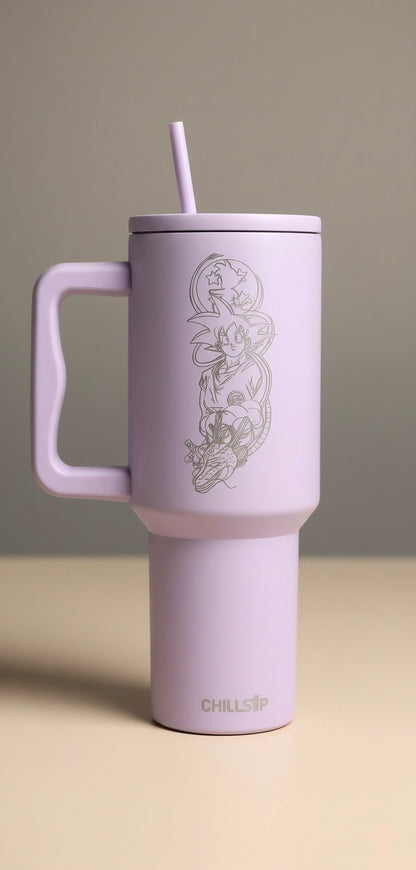 Flare 1200ml Custom Anime Engraved  Insulated Tumbler with Straw , Lid & Cute Accessories - Personalized Chill Gift