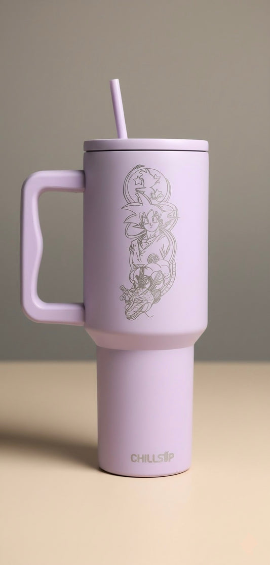 Flare 1200ml Custom Anime Engraved  Insulated Tumbler with Straw , Lid & Cute Accessories - Personalized Chill Gift