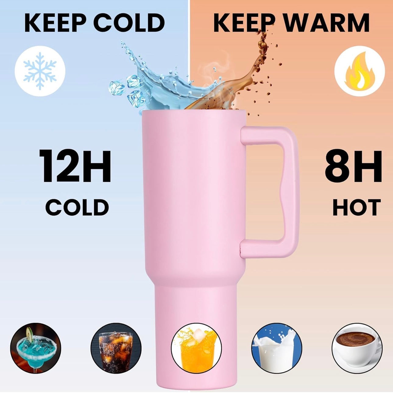 Flare 1200ml Chill-Lock Insulated Tumbler with Straw, Lid & Cute Accessories