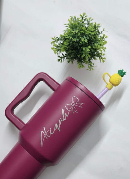 Flare 1200ml Chill-Lock Insulated Tumbler with Straw, Lid & Cute Accessories