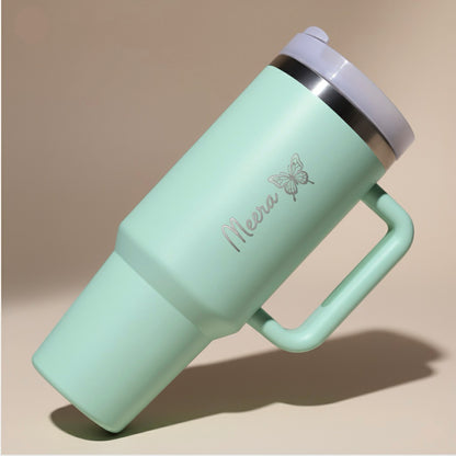 Lume — Personalized 40oz Stainless Steel Tumbler with Straw & Handle | Custom Engraving
