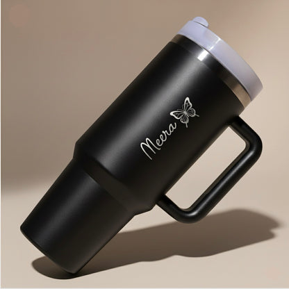 Lume — Personalized 40oz Stainless Steel Tumbler with Straw & Handle | Custom Engraving