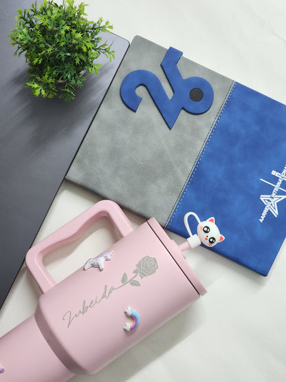 Flare 1200ml Chill-Lock Insulated Tumbler with Straw, Lid & Cute Accessories