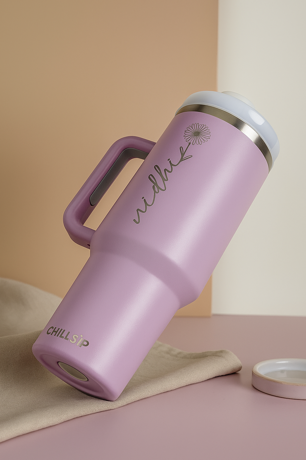 Lume 1200ml Custom Month Flower Insulated Tumbler with Straw , Lid & Cute Accessories - Personalized Chill Gift