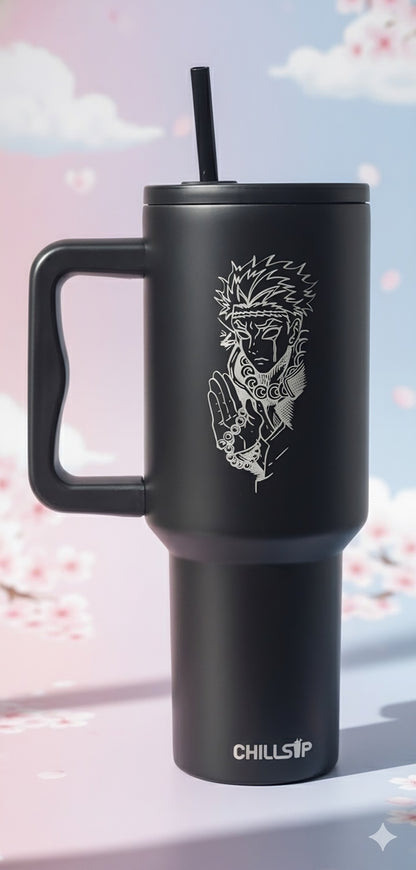 Flare 1200ml Custom Anime Engraved  Insulated Tumbler with Straw , Lid & Cute Accessories - Personalized Chill Gift