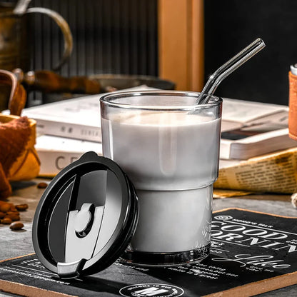 Nova — Personalized Glass Sipper | 400ml with Leather-Style Grip