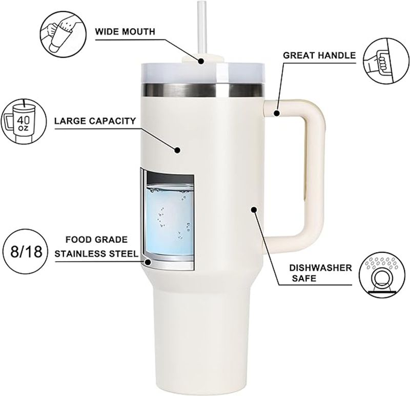 Lume 1200ml Chill-Lock Insulated Tumbler with Straw, Lid & Cute Accessories