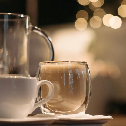 250 ml Double-Walled Clear Glass Mug | Insulated Cup for Coffee & Espresso