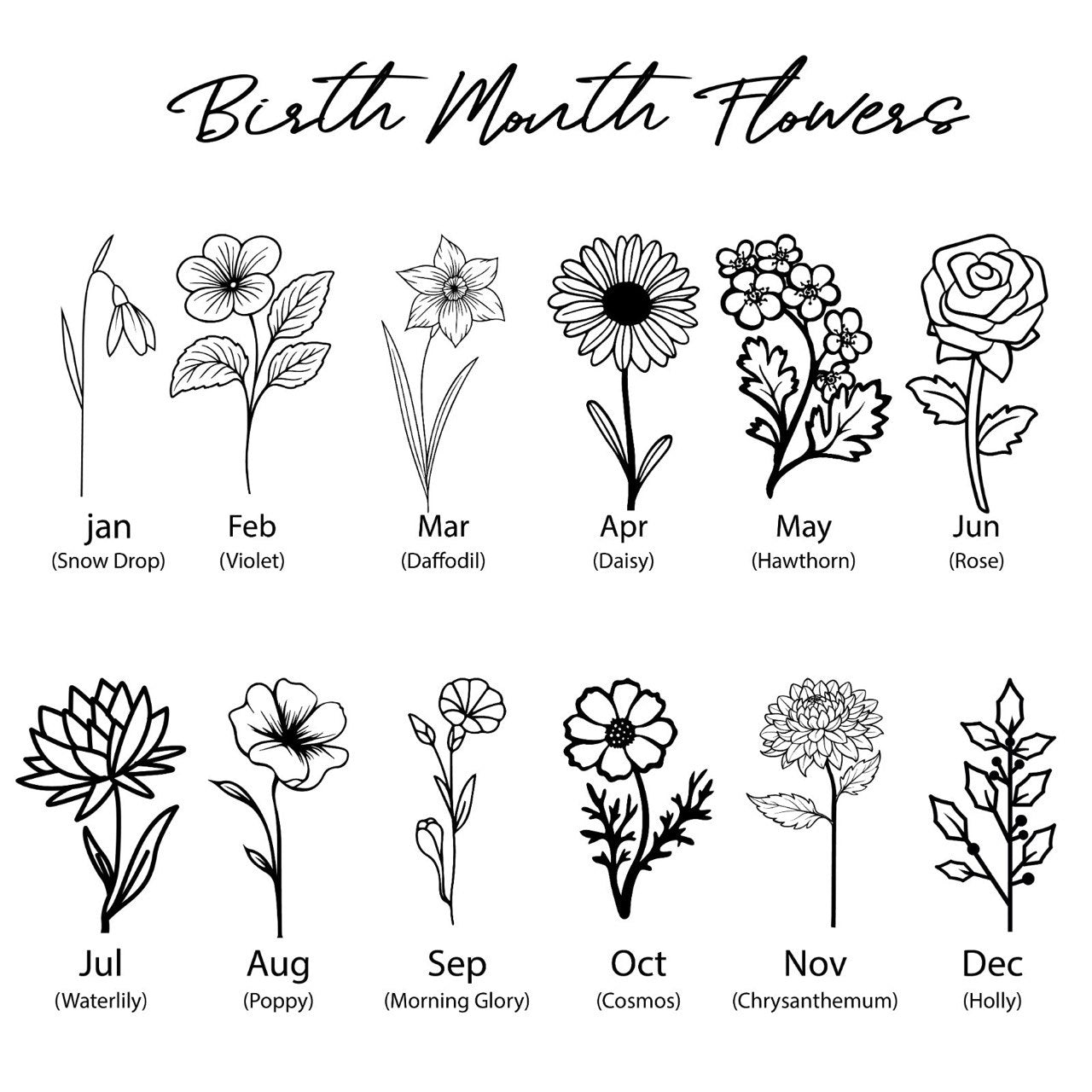 Flare 1200ml Custom Month Flower Insulated Tumbler with Straw , Lid & Cute Accessories - Personalized Chill Gift