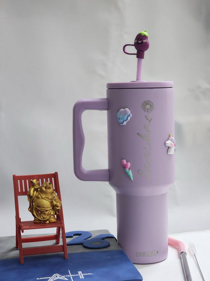 Flare 1200ml Chill-Lock Insulated Tumbler with Straw, Lid & Cute Accessories