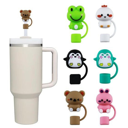 Silicone Straw Toppers – Reusable Cute Dust Caps for Straws | Set of 4