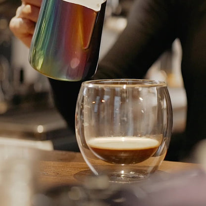 250 ml Double-Walled Clear Glass Mug | Insulated Cup for Coffee & Espresso