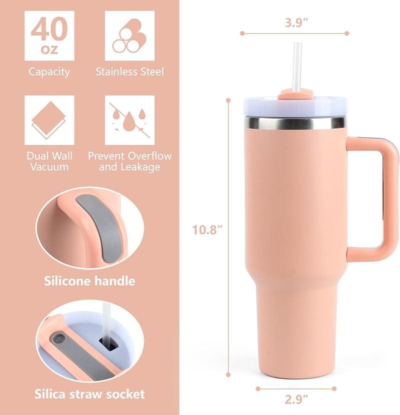 Lume 1200ml Chill-Lock Insulated Tumbler with Straw, Lid & Cute Accessories