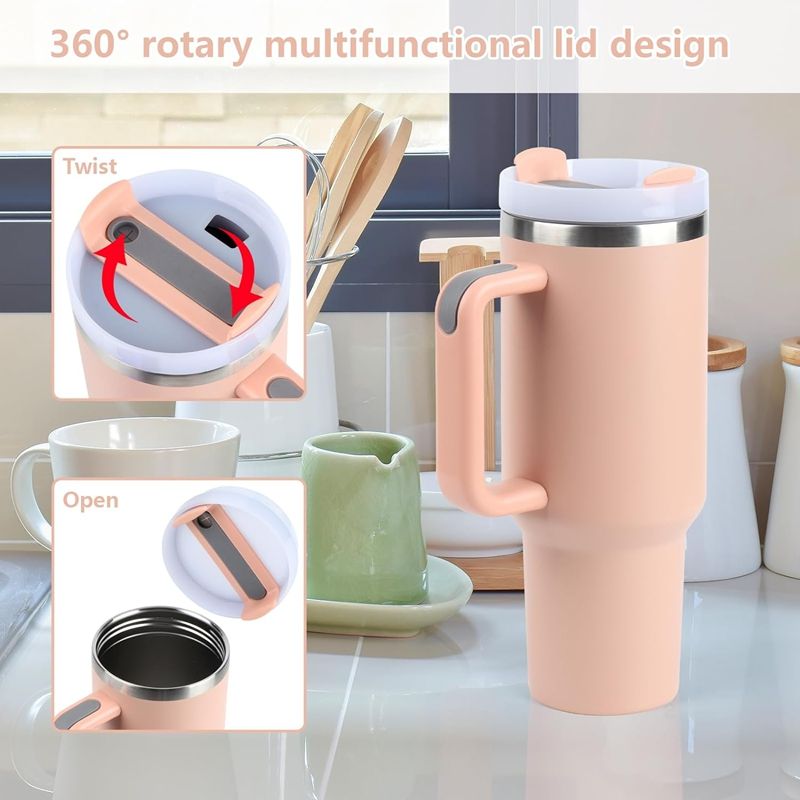 Lume — Personalized 40oz Stainless Steel Tumbler with Straw & Handle | Custom Engraving